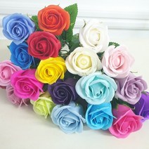 [플라라] 비누꽃 모음 (장미 카네이션) 시들지 않는 향기로움 1송이 낱개 판매, 17. 중하늘