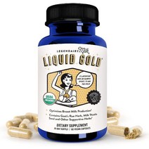 둘러바바 Legendairy Milk Liquid Gold Lactation Supplement 밀크시슬 샤타바리 회향 알팔파 아니스가 함유된 유기농 염소 수유 지원 모유 보조제, 기본