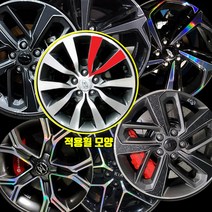 [아바몰] 투싼ix 튜익스 18인치휠 3D카본블랙 포지드카본 레이저홀로그램 데칼스티커, 실버홀로그램, 1개