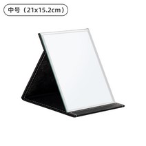 탁상 거울 화장대 스탠드 이케아 LED 원형 인테리어 엔틱용 조명 접이식 간접 책상 손거울 화거울 탁상용 스탠드형 소형 휴대용 사무실 학생 기숙사 접이식 화거울, 11 블랙平纹款（빅사이즈）