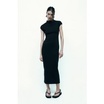 독일 자라 ZARA COTTON MIDI DRESS - Black
