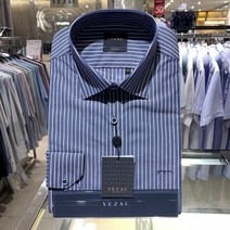 [예작]남성정장 와이셔츠 런던 스트라이프 네이비 슬림핏 긴팔 (YJ0FBS968NY)