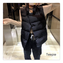 티피/Teepie 여성 조끼 조끼 재킷 새로운 한국 스타일 느슨한 유행 다운 면화 패션 조끼 두꺼운