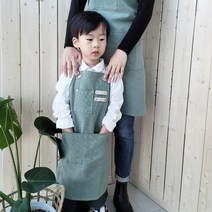 모올글래드 어린이 프리미엄 캔버스 앞치마 미술 공방 어린이집 유치원 모두다 잘 어울리는 앞치마, 어린이용 캔버스 프리미엄 앞치마(블랙)