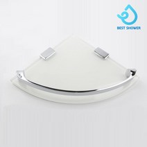코코스 강화유리 일자선반, 06 화이트 + 크롬, 1개