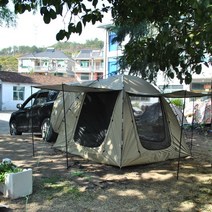 어닝텐트 타프 정박형 사이드 SUV 차 텐트 Tailgate 그늘 천막 대 한 캠핑 차량 텐트 Camping Tent 야외 CZX-675, 다크 카키
