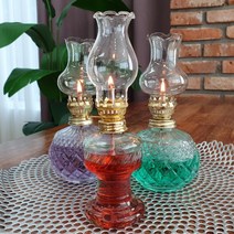 파라핀 오일 램프 튤립크리스탈램프 유리 빈티지 불멍 캠핑, A.튤립램프