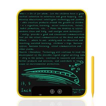 전자 칠판 노트 스마트 그림 그리는 패드 11.5 인치 초극세 필기 LCD 태블릿 그리기 보드 지우기 그래픽 메모 비즈니스를위한 완벽한 선물, 노란색