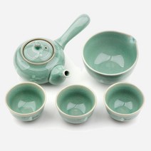 청자운학 둥근3인다기세트 한국적인선물 전통기념품, 고급포장