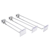 위드금창 각파이프20X30 이중후크 크롬벽선반 가격표시 각후크, 크롬 200mm
