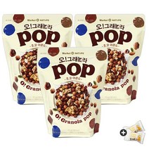 마켓오 오그래놀라팝 초코아몬드 370g x 3봉(+밀크츄 2개포함), 1세트