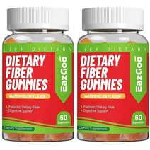 EAZGOO Fiber Gummies 남성 및 여성용 섬유 보충제 소화 건강용 비건 GMO 프리 글루텐 120개 미국직송 315993, 60 Count (Pack of 2)