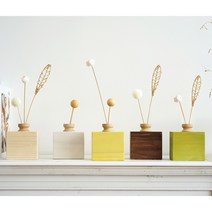 미니멀스토리 원목 디퓨저 세트 방향제, 화이트 머스크, 옐로우, 우드볼