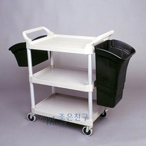 [∂LL7] 러버메이드 카트 전용 쓰레기통 다용도핸드 운반 운반용 이동식 서빙_h§eEA, §본상품§e