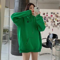 빈티지 캐주얼 겨울 여성 후드 티 맨투맨 기모 오버핏 루즈핏 박스티 요즘 유행 커플 빅사이즈