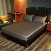 패밀리 가족 부부 더블 침대 호텔형 퀸 사이즈 싱글 더블 세미 보유 천연 뽕나무 실크 장착 시트 실크 딥 매트리스 커버 맞춤형 크기 럭셔리 고급 침구 시트, 회색, 180x220x25cm