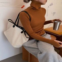 여성용 힙 칼라 터틀넥 스웨터 가을/겨울 슬림 풀오버 여성 기본 탑스 캐주얼 소프트 니트 부드럽고 따뜻한 점퍼