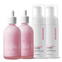 [단백질 듀오 SET] 제스메이즈 리얼 프로테인 94.5 에센스 100ml + 클렌저 150ml I 탄력 속건조 대용량 단백질앰플 단백질에센스 저자극영양클렌저 단백질버블클렌저, 2세트