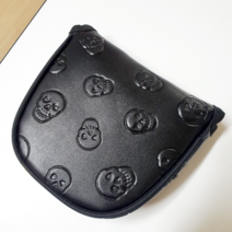 스컬 퍼터커퍼 일자형 말렛형 헤드커버 골프커버 퍼터커버, 스컬 말렛퍼터커버