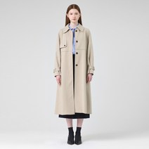 [케네스레이디] 플랩 버튼 싱글카라 트렌치코트 EWTCNB0200, DARK GREY_M