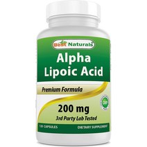 [알파리포산] 강력한 항산화제를 함유한 Best Naturals Est Alpha Liopic Acid 600 Mg 캡슐 240개, [01] 무향, [01] 120.0인분 (1팩)