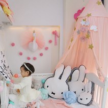 메리버드 북유럽 러블리 고깔 캐노피 별가렌다 세트 아기방 꾸미기, 캐노피:핑크/별가렌다:실버