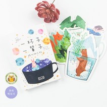 귀여운 컵 동물 엽서/인사말 카드/메시지 카드/생일 편지 봉투 기프트 카드 30 장/세트, 한개옵션0