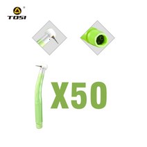 핸드피스 TOSI 일회용 치과 제품 감염 방지 단일 개인 사용 팁 드릴 2/4 홀 핸드 피스 고속 도구, [08] 50pcs 2hole Green