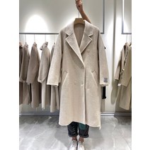 모직코트 캐시미어 양면 2022년 장모 여성 카모 알파카코트