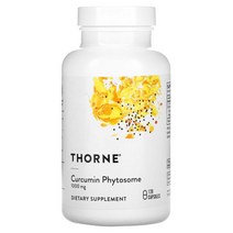 쏜리서치 Thorne 커큐민 피토좀 1000mg 60 캡슐 인지질 심황 파이토솜, 60 Count