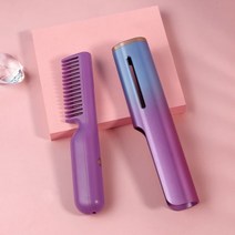 USB Cordless Negative Ions Hair 스트레이트너 Curling Brush Comb Hair Straight Corrugation Curling Iron Hai, MULTI