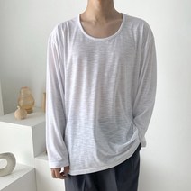 남자 루즈핏 사계절 U넥 베이직 긴팔티셔츠 3컬러