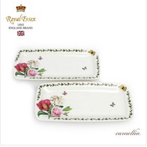 본차이나 대장미 그릇 모음/ 접시 찬기 면기 식기, 생선접시 2p