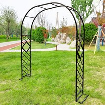 장미 아치 넝쿨 지지대 포도나무 정원 꾸미기 대문 [오디가 ODIGA], 받침대, 너비2.2m / 높이2.3m, 검정색(Black)