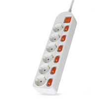 파워존 메인 개별 스위치 6구 화이트 16A, 3m, 1개