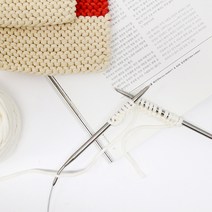 프리미엄 메탈 줄바늘 (돗바늘 포함) 무료도안증정 니뜨바늘 대바늘 줄바늘 메탈줄바늘 메탈대바늘 뜨개도구 뜨개바늘 바늘세트 뜨개바늘세트, 8.0mm