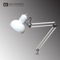 럭스라이팅 제도용 컬러 스탠드 작업용 이동식 집게, 화이트 + PAR30 12W 집중형 전구색 (따뜻한 노란색)