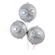 미미파티 생일 파티 미러볼 풍선 25cm, 실버, 6개