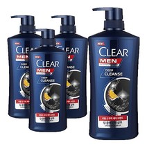 클리어 맨 딥클린 비듬 두피케어 샴푸 650ml, 4개