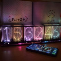 대형 클래식 아날로그 글로우 튜브 데스크탑 시계 음악 스펙트럼 분석기 풀 컬러 LED 레인보우 DIY, Soldered Version