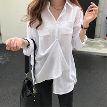 오버핏 무지셔츠 캐주얼 여자블라우스 남심저격 하객