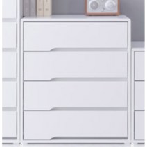아이안전 라운드모서리 안방 4단 서랍장(60cm) 깊은 소품 빈티지 와이드 긴, 화이트 네이비