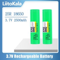 LiitoKala-INR18650 충전식 리튬 배터리 25R 18650 2500mAh 20A 손전등용, 01 1pcs