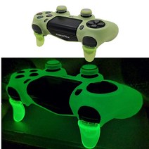 PS4슬림프로 듀얼쇼크 4 컨트롤러용 Ps4 컨트롤러 스킨 실리콘 케이스 그립 글로우 보호 커버 핑크, Glow Green