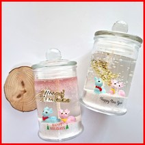 (공효진용기 2개만들기) 뿔사슴-크리스마스 양초 젤캔들 키트 만들기(150ml/2), 화이트머스크, 핑크