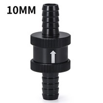 6 크기 4MM / 6MM / 8MM / 10MM / 12MM / 16MM 비 반환 편도 연료 체크 밸브 알루미늄 합금 가솔린 디젤, 10MM 블랙, 1개