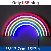 led전광판 Led 네온 밤 로그인 레인 보우 빛 징후 벽 USB 운영 나비 램프 불빛 룸 침실 장식, [01] Rainbow1