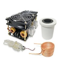 2500w zvs 유도 히터 고주파 유도 가열 pcb 보드 용융 금속 + 코일 + 도가니 + 펌프