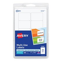 Avery Self-Adhesive Removable Labels 1 x 1.5 Inches White 500 per Pack (05434) null
