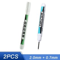마커 펜 낙서 방수 영구 연필 플라스틱 유리 스톤 금속 세라믹 목공 색칠 도구, 2.0mm 0.7mm
